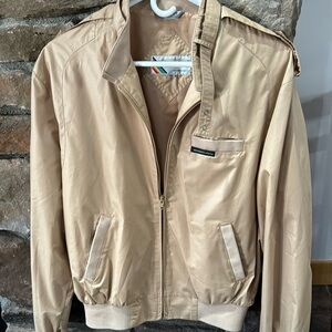 Vintage Members Only Windbreaker Flight Jacket Mens 42 Tan Lined Thailand